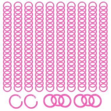 Imagem de PATIKIL Anéis de fichário de folhas soltas de 2,8 cm, 210 peças, anéis de plástico para chaveiros de papel, cartão de índice, cartão flash, livro faça você mesmo, álbum de recortes, caderno de fotos,