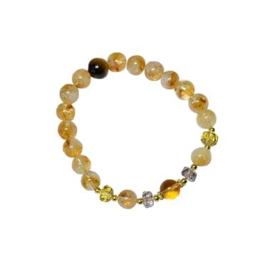 Imagem de hakeng Pulseira elástica de ametista natural e cristal de quartzo transparente, roxa e transparente, Small, Cristal, Sem Pedra Preciosa