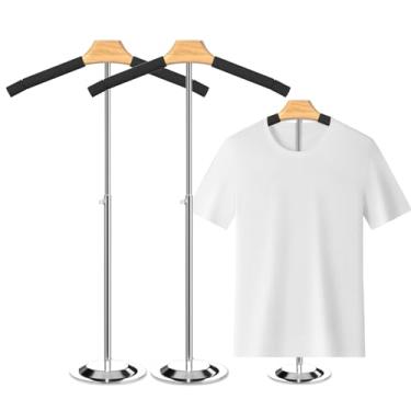 Imagem de 2 unidades de suporte de exibição de camisetas para vendedores, altura ajustável de 46 a 79 cm, suporte de exibição de roupas, suporte de ombro, suporte de camisa, suporte de manequim, tronco para