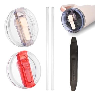 Imagem de Tampa para Stanley Protour, copo removível de 1,134 g para Stanley Cup, Flip Straw Stanley Protour - Tampa Protour para acessórios Stanley, compatível com Stanley (branco creme * vermelho)