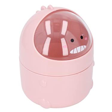 Imagem de Lixo de Mesa Lixo Pode bebê Dinossauro Grande Design de Boca Não -lipslip Lata de Plástico Robusta de Plástico para o Quarto (Dinossauro de bebê rosa)