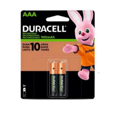 Imagem de 02 Pilhas Aaa Recarregável 900mah Duracell - A.R Variedades MT