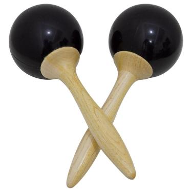 Imagem de Kit 25 Pares de Maracas Redondo Preto em Madeira New York