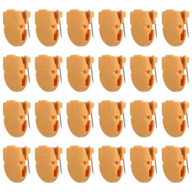 Imagem de BOXOB 24 peças de clipes de cubo para paredes de tecido, clipes de pino de plástico de aço inoxidável clipes de parede de painel de tecido, pinos de cubículo, ganchos de cubículo para pendurar fotos,