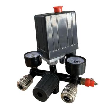 Imagem de Fenteer Válvula do regulador de pressão do ar com manômetro, Conector Alemão