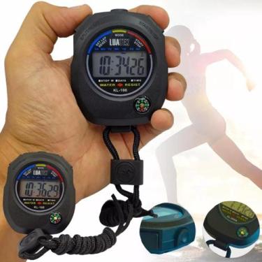 Imagem de Cronômetro Digital De Mão Corrida Alarme Hora Exercício Funcional Time