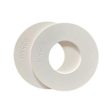 Imagem de Dynwave 2x Placas de peso de barbell Placas de barbell Pesos de barbante Placa de peso Alterar para o fisiculturista de entusiastas de fitness de carga de, Branco, 0.25kg