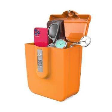 Imagem de UP Security SAFELock Box com cadeado de combinação para férias na praia essenciais, pequeno cofre portátil para viagens, cruzeiro, caixa de armazenamento ao ar livre para dinheiro, arma, remédios