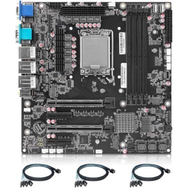 Imagem de HKUXZR Placa mãe Q670 Micro ATX NAS de 8 baias (LGA1700, processador de desktop de 12ª/13ª/14ª geração), 4* U-DIMM DDR5 MAX 4 * 32GB, 2 NVMe M.2, 12 SATA 3.0, 1*Tipo-C 20Gbps, 6*USB, DP/HDMI/VGA/eDP