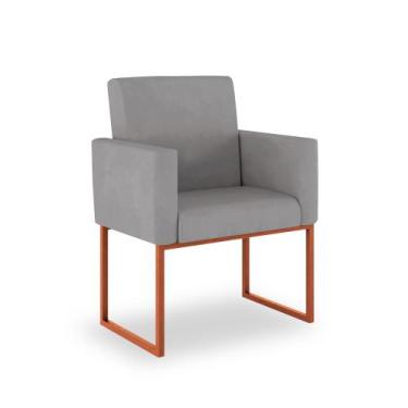 Imagem de Poltrona Moderna Industrial 13 Cores  - Base Ferro De Cobre - Dávila E