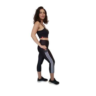 Imagem de Legging Corsário com Bolsos Capri Listras Legging Poliamida PINA - PIN