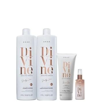 Imagem de Brae Divine Kit Profissional, Shampoo 2x1L, Máscara 250g, Sérum Capilar