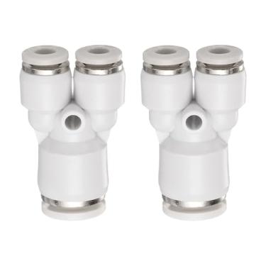 Imagem de HARFINGTON 2 peças de encaixes push to connect tubo de 5/40.6 cm OD x 5/32 polegadas OD, kit de encaixe pneumático de mangueira de ar de conexão rápida de plástico T redutor de 3 maneiras conector de