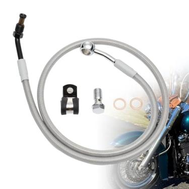 Imagem de TIGERSGATE Mangueira hidráulica estendida de aço trançado para Harley ABS Softail Fat Street Bob Bad Boy Low Rider Slim...
