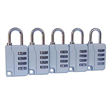 Imagem de ZPLIUST - Cadeado de combinação de 4 dígitos, trava de cifra segura, para academia ao ar livre e armário de funcionários da escola, caixa de ferramentas, cerca, armário de ferrolho, travas combo