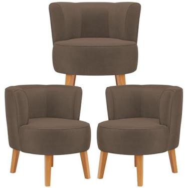 Imagem de Jogo 3 Cadeiras para Sala de Espera Aconchegante Tecido Veludo Ergonôm