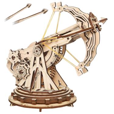 Imagem de Kit de modelo de quebra-cabeça de madeira 3D Catapult Mechanical Rowood