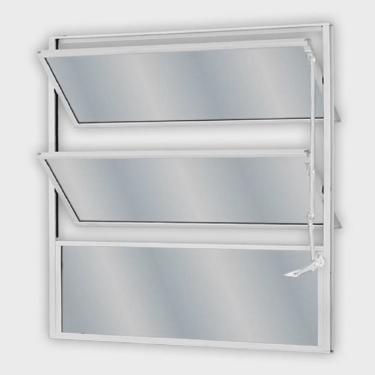 Imagem de Janela de Alumínio Basculante 60x80cm com 2 Basculas e Vidro Mini Boreal Soft mgm Branco