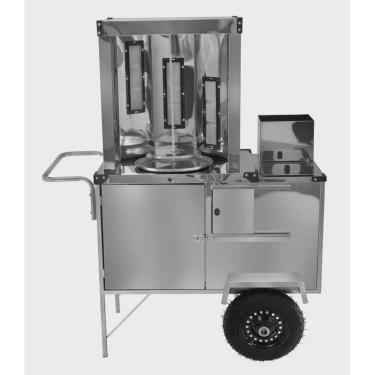 Imagem de Carrinho de Churrasco Grego Luxo Total Inox 430 com Rodas Maciças e Toldo L19M/T Cefaz