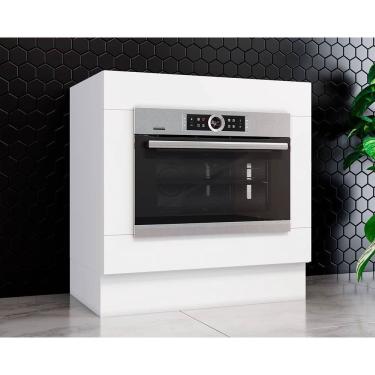 Imagem de Balcão de Cozinha Americana Cooktop p/Forno s/Tampo 80cm-Henn Branco