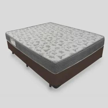 Imagem de Cama Box Viúva Marrom Blindada + Colchão De Espuma D33 - Ortobom - iso 100 128cm - Marrom