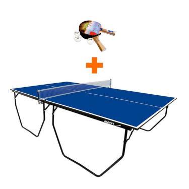Imagem de Mesa de ping pong com rodízio - klopf 1009 - mdf 15mm + kit Raquetes e Bolinhas 5055