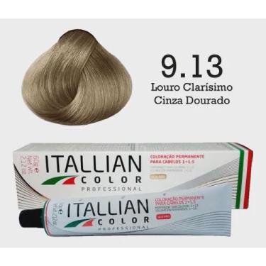 Imagem de Coloração 9.13 Louro Claríssimo Cinza Dourado 60g Itallian Color