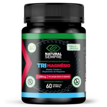 Imagem de Tri Magnésio (Malato, Citrato e Bisglicinato) 1.000mg 60 capsulas 100% Puro