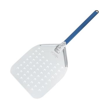 Imagem de Pá Perfurada p/ Enfornar Pizza Alumínio 30,5 x 35,5cm Azul Curto - Wec