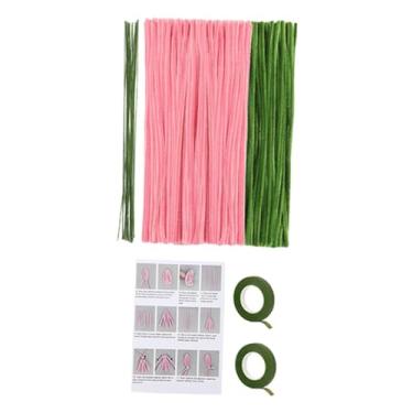 Imagem de oshhni Limpador de tubos Flores de artesanato Buquê Fazendo acessórios Ornamento Arranjo floral Fios florais Presente de casamento para iniciantes, Kit para 10 Tulipas