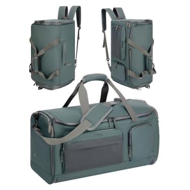 Imagem de RFVNL Grandes Bolsas De Viagem Impermeáveis 3 Em 1 Para Roupas Com Compartimento Sapatos, Conversíveis Mão Masculinas Molhadas, Bolsa Ternos Homens E Mulheres (Verde)