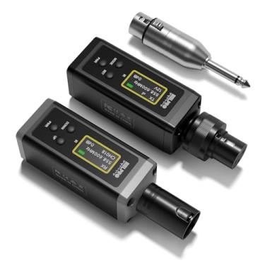 Imagem de HHLPRO Transmissor E Receptor Uhf Xlr Sem Fio, Alcance De 45 Metros, Adaptador De Microfone Sem Fio Plug-On Para Microfone Dinâmico E Condensador, Varredura Automática De Canais, Compatível Com Mix