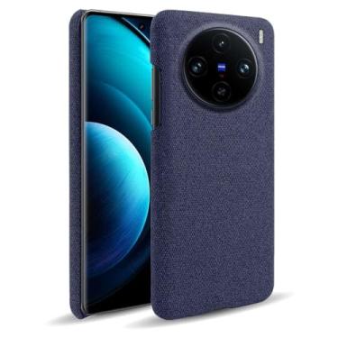 Imagem de Capa para vivo X100 PRO,Capa desenhada em lona,Case Protetora Ultrafina com Empunhadura Macia,Design em Tecido Antichoque e Antiarranhões-Blue