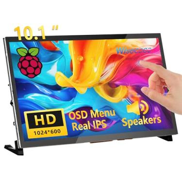 Imagem de wisecoco Monitor Touchscreen Para Raspberry Pi, Tela Lcd Ips De 10,1'', 1024 * 600, Toque Suave E Responsivo, Alto-Falantes Duplos Integrados, Entrada Hdmi, Compatível Com Raspberry Pi 5/4/3/Zero, C
