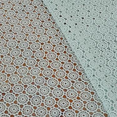 Imagem de Tecido de renda bordado floral vazado por jarda, 104 cm de largura, tecido de rede de renda solúvel em água para vestido, camisa, saia, roupas da moda, artesanato