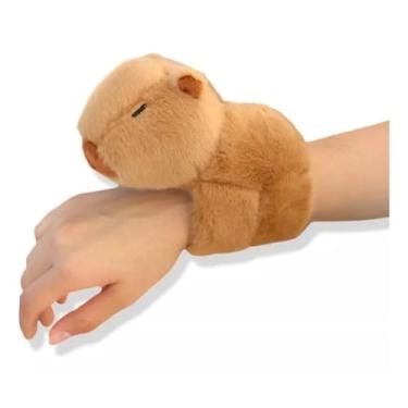 Imagem de Capivara Filó, Pulseira de Pelúcia Antialérgica, Brinquedo de Braço Decorativo, Marrom