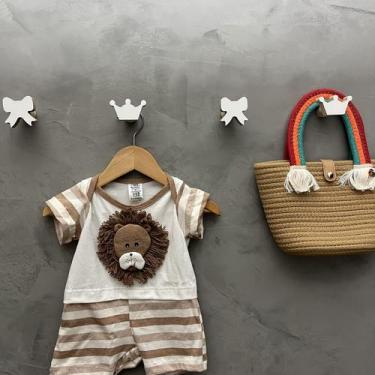 Imagem de 6 Ganchos de parede Laço e Coroa decoração infantil princesa - Souveni