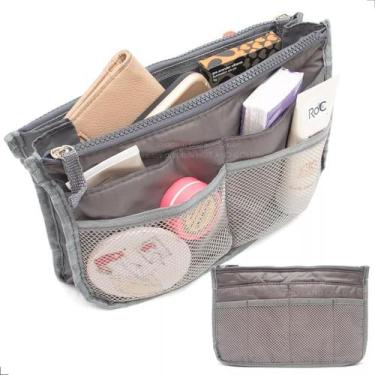 Imagem de Necessaire Organizadora Celular Tablet Carregadores Feminina - Cinza -