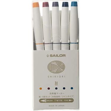 Imagem de Caneta tinteiro Sailor 25-5101-003, caneta-tinteiro à base de água, marcadores tecelagem quatro estações, outono, conjunto de 5 cores