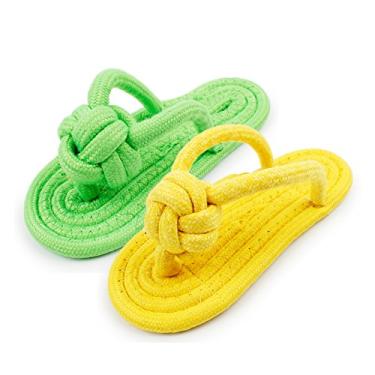 Imagem de Sandália Decoy Worderful Fun Decoy com corda de algodão natural Salve seus sapatos Brinquedo mastigável para animais de estimação, cor aleatória (2 ou 4 peças) (2 peças)