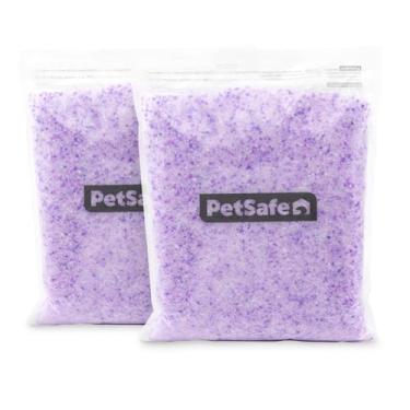 Imagem de Lixa para gatos de cristal premium PetSafe ScoopFree – Supera a areia de argila – Menos rastreamento, poeira para um lar fresco – Sem aglomeração – Dois sacos de areia de 2 kg (total de 3,9 kg