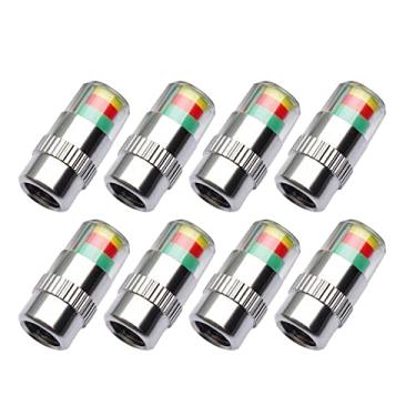 Imagem de ANKIA 8 peças 2,4 bar 36PSI monitor de pressão de pneu de carro tampas de haste de válvula indicador de sensor 3 cores alerta ocular