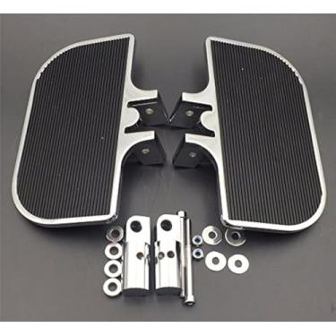 Imagem de HTTMT MT216-070-CD Cromo Passageiro Mini Floorboards Traseira Pegadas Suporte Pegs Compatível com Harley-Davidson Electra Glide Heritage Softail Fat Boy