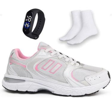 Imagem de Kit Tênis Academia Feminino Amortecedor Gel + Relógio Digital LED + Me