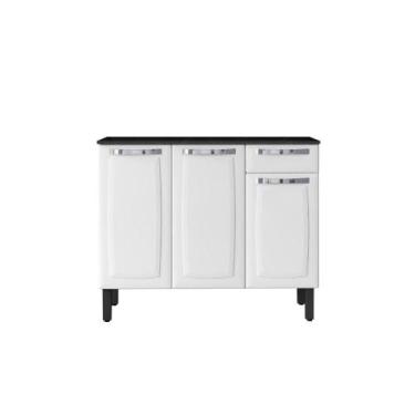 Imagem de Balcão de Cozinha 3 Portas 1 Gaveta Itatiaia Rose de Aço 105cm Branco