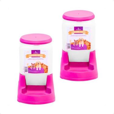 Imagem de Combo 2 Comedouro Pratico Alvorada 3 Litros - Rosa