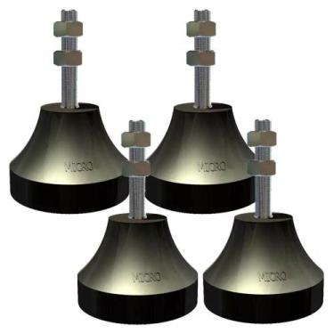 Imagem de Antivibratório Amortecedor Vibra-Stop Micro III 1/2" 70mm 100kg Kit 4 