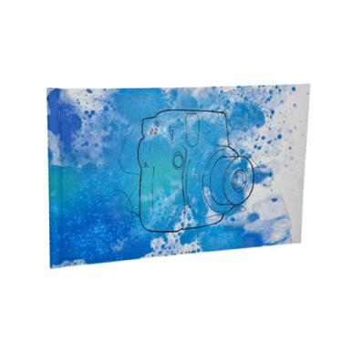 Imagem de Álbum de fotos Ical, encadernação fotolivro autocolante, com 12 páginas de papel rígido branco - compatível com Polaroid e Instax mini - linha Instalovers grande - modelo câmera azul - 941