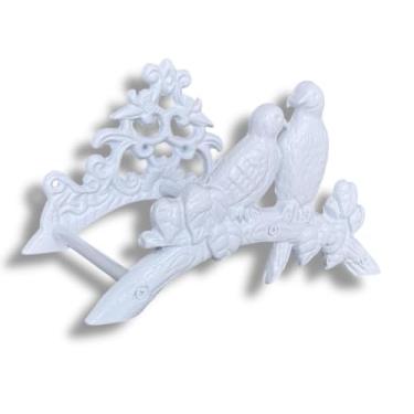 Imagem de Suporte Mangueira Em Metal Jardim Decorção Rústico Enrolador (Branco)