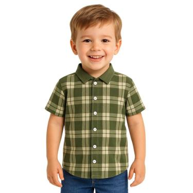 Imagem de Camisa Xadrez Festa Junina Infantil Tricoline Tamanho 4 a 14